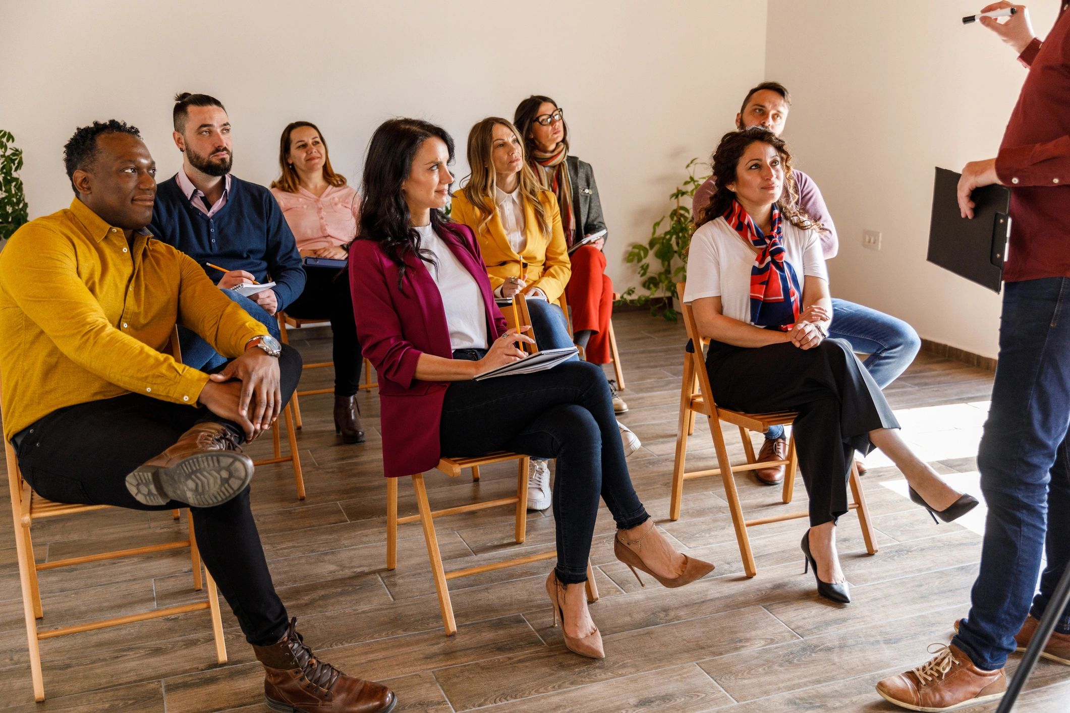 Group attending a professional presentation