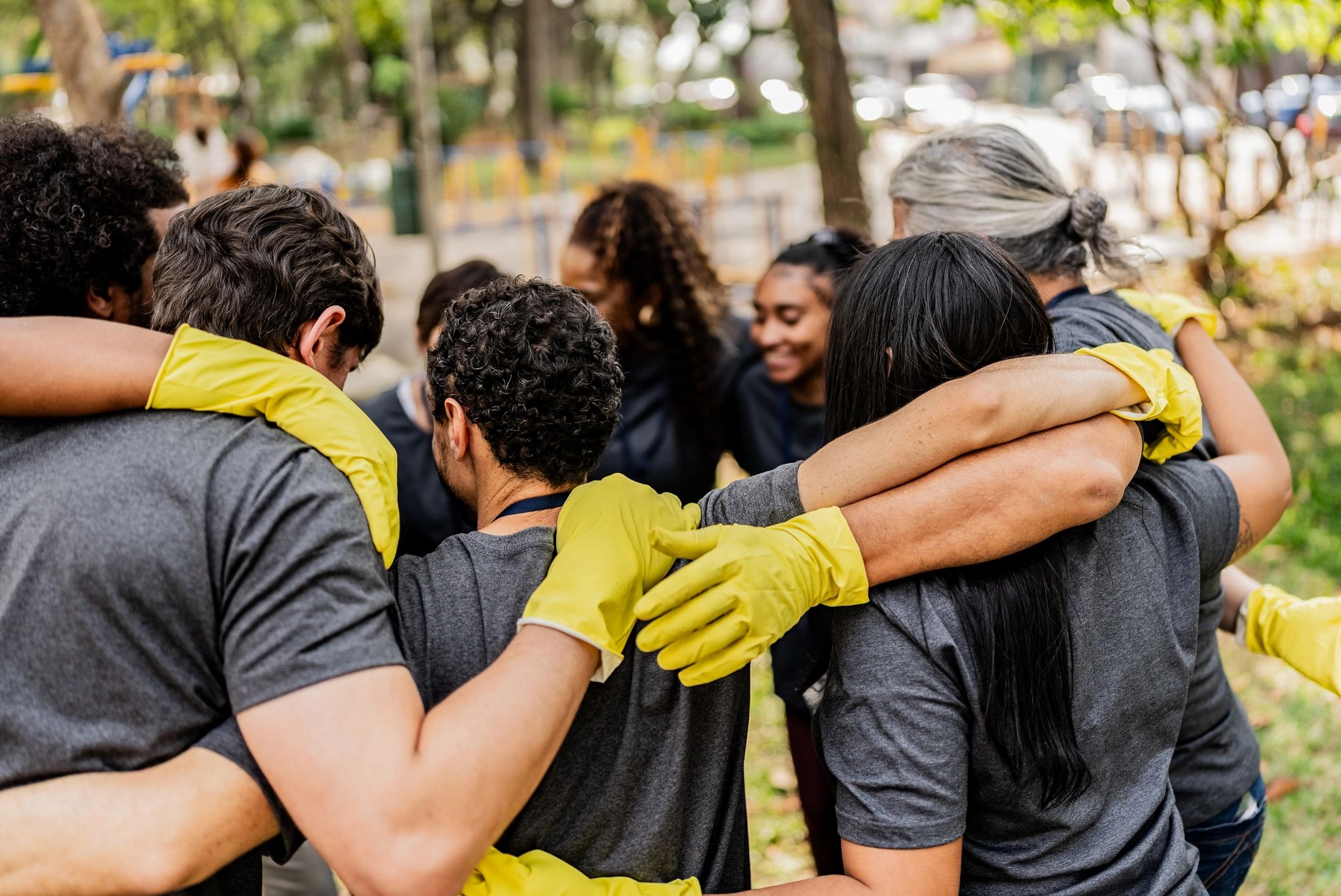 Volunteers at a community event